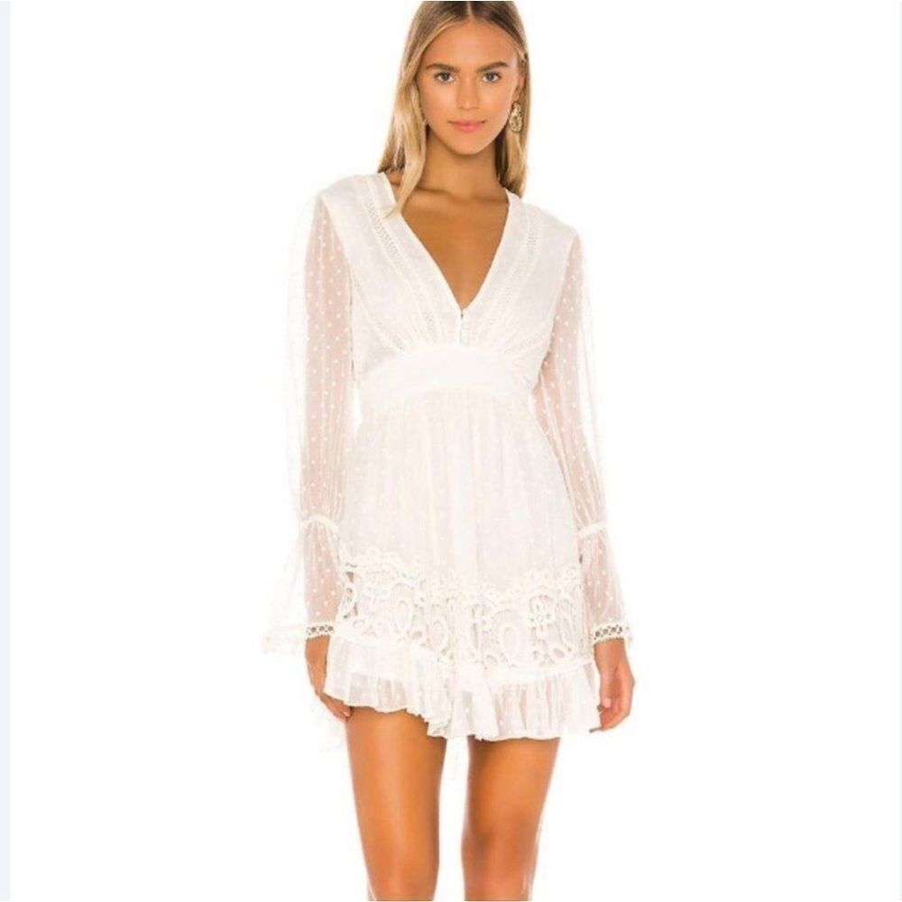 HEMANT & NANDITA Cleo Mini Dress in White XS. Pristine Condition.